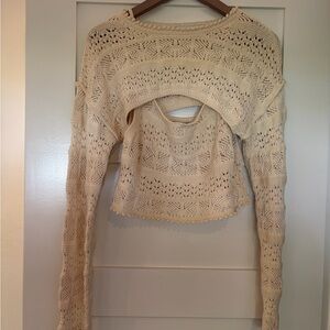 Zara Women’s Crochet Knit Two Piece Top